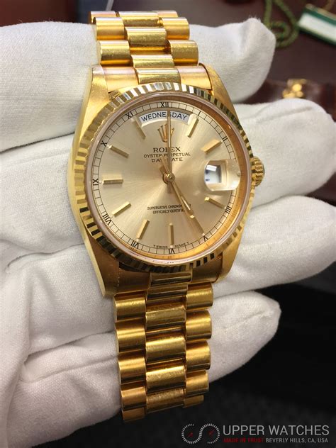 rolex presidential day date gold|Rolex presidential 18k solid gold.